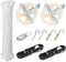 TooTaci Outdoor Clothesline Kit, 5" Nylon Clothes Line Pulley Kit, 150ft Clothesline Pulley Kit, Polyester Clothesline Rope Heavy Duty, Clotheslines S Separator Spreader, Clothesline Tightener, Hook