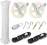 TooTaci Outdoor Clothesline Kit, 5" Nylon Clothes Line Pulley Kit, 150ft Clothesline Pulley Kit, Polyester Clothesline Rope Heavy Duty, Clotheslines S Separator Spreader, Clothesline Tightener, Hook