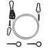 TooTaci 15ft Outdoor Clothesline Kit, 3/16" PVC Coated Wire Rope Heavy Duty Portable Clothes Line Kit with Self-Locking Pulley, Screw Hook & Snap Hook for Camping, Backyard, Balcony, Travel