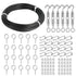 TooTaci 1/16 Wire Rope Kit, 100ft Black Vinyl Coated Stainless Steel Cable with M4 Turnbuckle Tensioner - Wire Trellis Kit for Climbing Plants, Outdoor String Light Hanging, Picture Hanging