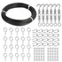 TooTaci 1/16 Wire Rope Kit, 100ft Black Vinyl Coated Stainless Steel Cable with M4 Turnbuckle Tensioner - Wire Trellis Kit for Climbing Plants, Outdoor String Light Hanging, Picture Hanging