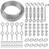 TooTaci 1/16 Wire Rope Kit, 50ft Vinyl Coated Stainless Steel Cable, 7x7 Strand Tension Cable for String Light Hanging Kit, M5 Turnbuckles for Cables Wire Trellis for Climbing Plants