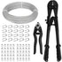 TooTaci 1/8 Stainless Steel Cable Kit, 150ft 1/8 Wire Rope with Crimping Tool & Cutter, Turnbuckle Wire Tensioner Kit, 7×7 Strands Aircraft Cable for Deck Railing, String Light Hanging, Curtain