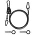 TooTaci 15ft Outdoor Clothesline Kit, 3/16" Black PVC Coated Wire Rope Heavy Duty Portable Clothes Line Kit with Self-Locking Pulley, Screw Hook & Snap Hook for Camping, Backyard, Balcony, Travel