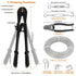 TooTaci 1/8" Stainless Steel Cable Wire Rope, 200ft Vinyl Coated Steel Cable with Wire Rope Crimping Tool & Cutter, Turnbuckles for Cables Wires, Hanging Clothes, String Lights Hanging