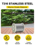 TooTaci 3/16 Wire Rope Cable, 100ft T316 Stainless Steel Cable 3/16 inch, 7×19 Strands Marine Grade Aircraft Cable Braided Steel Cable for 3/16 Cable Railing Kit, Wire Railing for Deck, Porch, Boat