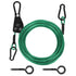 TooTaci 15ft Outdoor Clothesline Kit, 3/16" Green PVC Coated Wire Rope Heavy Duty Portable Clothes Line Kit with Self-Locking Pulley, Screw Hook & Snap Hook for Camping, Backyard, Balcony, Travel