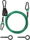 TooTaci 15ft Outdoor Clothesline Kit, 3/16" Green PVC Coated Wire Rope Heavy Duty Portable Clothes Line Kit with Self-Locking Pulley, Screw Hook & Snap Hook for Camping, Backyard, Balcony, Travel