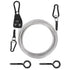 TooTaci 15ft Outdoor Clothesline Kit, 3/16" PVC Coated Wire Rope Heavy Duty Portable Clothes Line Kit with Self-Locking Pulley, Screw Hook & Snap Hook for Camping, Backyard, Balcony, Travel