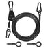 TooTaci 15ft Outdoor Clothesline Kit, 3/16" Black PVC Coated Wire Rope Heavy Duty Portable Clothes Line Kit with Self-Locking Pulley, Screw Hook & Snap Hook for Camping, Backyard, Balcony, Travel