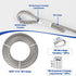TooTaci 3/16" Stainless Steel Cable, 100ft Wire Rope with Aluminum Crimping Sleeve&Thimbles, 7x19 Strands, 3700lbs Breaking Strength Heavy Duty Aircraft Cable for Zipline, Deck Railing, Shade Sail