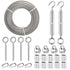 TooTaci 1/4 Stainless Steel Cable, 100ft 1/4 Wire Rope with Thimbles and Aluminum Crimping Sleeves, 7x19 Strands, 6400lbs Breaking Strength Heavy Duty Aircraft Cable for Yard Zipline, Boat Lift