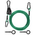 TooTaci 15ft Outdoor Clothesline Kit, 3/16" Green PVC Coated Wire Rope Heavy Duty Portable Clothes Line Kit with Self-Locking Pulley, Screw Hook & Snap Hook for Camping, Backyard, Balcony, Travel