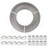 TooTaci 1/4 Stainless Steel Cable, 100ft 1/4 Wire Rope with Thimbles and Aluminum Crimping Sleeves, 7x19 Strands, 6400lbs Breaking Strength Heavy Duty Aircraft Cable for Yard Zipline, Boat Lift