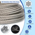 TooTaci 1/4 Stainless Steel Cable, 100ft 1/4 Wire Rope with Thimbles and Aluminum Crimping Sleeves, 7x19 Strands, 6400lbs Breaking Strength Heavy Duty Aircraft Cable for Yard Zipline, Boat Lift