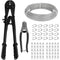 TooTaci 1/8" Stainless Steel Cable Wire Rope, 200ft Vinyl Coated Steel Cable with Wire Rope Crimping Tool & Cutter, Turnbuckles for Cables Wires, Hanging Clothes, String Lights Hanging