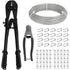 TooTaci 1/8" Stainless Steel Cable Wire Rope, 200ft Vinyl Coated Steel Cable with Wire Rope Crimping Tool & Cutter, Turnbuckles for Cables Wires, Hanging Clothes, String Lights Hanging