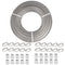 TooTaci 1/4 Stainless Steel Cable, 100ft 1/4 Wire Rope with Thimbles and Aluminum Crimping Sleeves, 7x19 Strands, 6400lbs Breaking Strength Heavy Duty Aircraft Cable for Yard Zipline, Boat Lift
