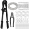 TooTaci 1/8" Stainless Steel Cable Wire Rope, 200ft Vinyl Coated Steel Cable with Wire Rope Crimping Tool & Cutter, Turnbuckles for Cables Wires, Hanging Clothes, String Lights Hanging