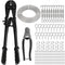 TooTaci 1/8" Stainless Steel Cable Wire Rope, 200ft Vinyl Coated Steel Cable with Wire Rope Crimping Tool & Cutter, Turnbuckles for Cables Wires, Hanging Clothes, String Lights Hanging