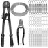TooTaci 1/16" Wire Rope Kit, 200FT 1/16 Black Vinyl Coated Stainless Steel Cable with Wire Rope Crimping Tool Kit & Turnbuckle, Tension Cable for String Light Hanging, Garden Trellis, Curtain