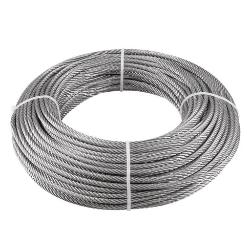 TooTaci 3/16 Wire Rope Cable, 100ft T316 Stainless Steel Cable 3/16 inch, 7×19 Strands Marine Grade Aircraft Cable Braided Steel Cable for 3/16 Cable Railing Kit, Wire Railing for Deck, Porch, Boat