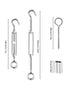 1/16" Stainless Steel Cable Tensioner Kit with M5 Turnbuckle and Screw Hooks