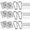12Pcs M6 304 Stainless Steel Oblong Eye Pad Plate and Snap Hook Carabiner Clips, Marine Hardware Staple Hook Loop and Screws Accessories