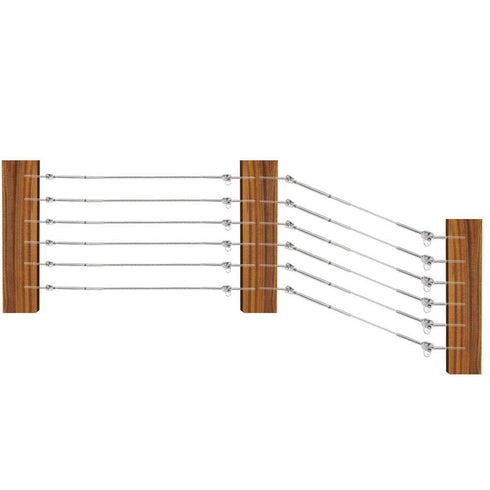 6 Set Cable Railing Kits -Jaw Swage Stud Turnbuckle, Fork Terminal Lag Screw Eye, Fit 1/8" Stainless Steel Wire Rope Cable Deck Railing T316 Stainless Steel