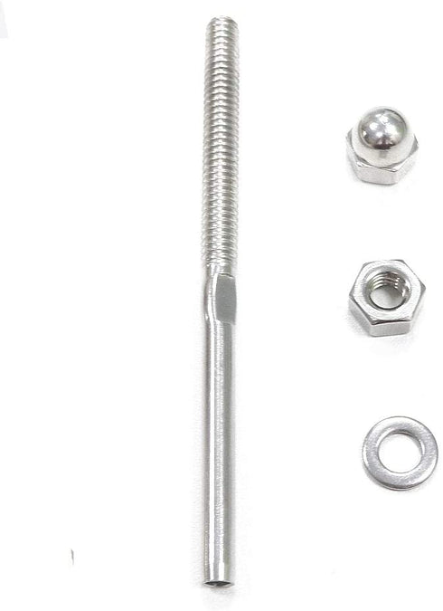 30M 100Ft 1/8 Stainless Steel Cable, Heavy Duty Steel Cable Wire Rope kit, Wire Balustrade Kits with Cable Railing Swage Turnbuckle Kit for DIY Project - T316