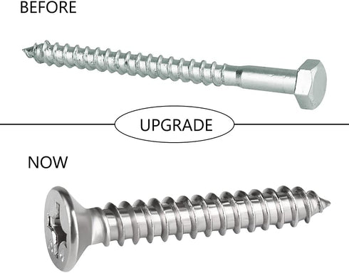 2 Pack Stainless Steel Hammock Hanging Wall Hooks kit with Screw Bolts