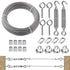 Cable Railing Kit with 50ft 1/8" Wire Rope, Cable Clamp, M6 Turnbuckle, Vine Eyes Hook