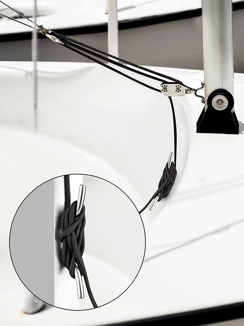 Flag Pole Cleat Hook T316 Stainless Steel 6 Inch Rope Cleats Hardware for flagpole Rope- 2 pcs Silver,no Rope no Flag