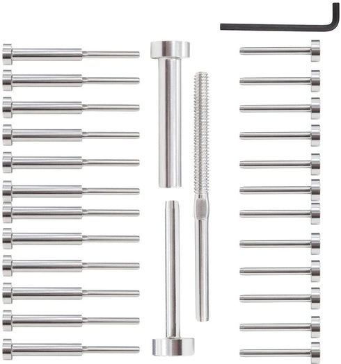 24 Pcs T316 Marine Grade 1/8" Invisible Turnbuckle Cable Railing Hardware Kit