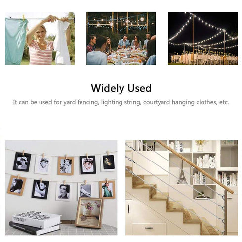 100ft Stainless Steel Wire Rope Aircraft Cable PVC Coated by-1/8-Inch Thru 3/16-Inch & Cable Railing Kit 2PACK