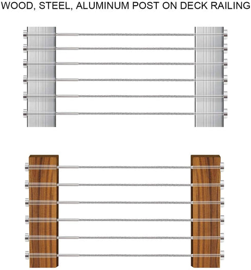 24 Pcs T316 Marine Grade 1/8" Invisible Turnbuckle Cable Railing Hardware Kit