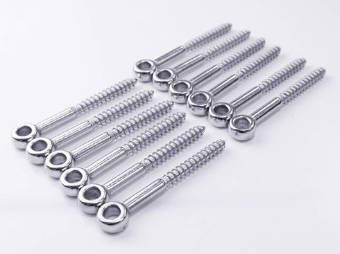 6 Set Cable Railing Kits -Jaw Swage Stud Turnbuckle, Fork Terminal Lag Screw Eye, Fit 1/8" Stainless Steel Wire Rope Cable Deck Railing T316 Stainless Steel