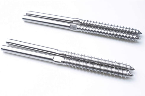 1/8 33Ft T316 Stainless Steel Cable Decking Railing Kit with Right&Left Handed Thread Swage Lag Screws for Wood Post, Indoor Outdoor Stairs/Decking