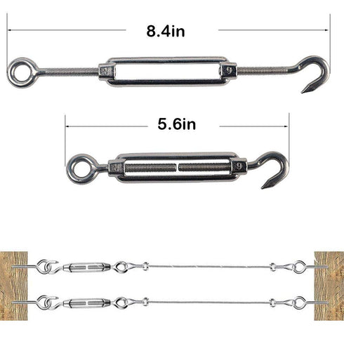 100ft Stainless Steel Wire Rope Aircraft Cable PVC Coated by-1/8-Inch Thru 3/16-Inch & Cable Railing Kit 2PACK