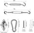 Stainless Steel Sun Shade Sails Hardware Kit with 100FT 1/8" PVC Coated Stainless Steel Wire Cable