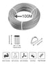 1/8" 328ft/100M Stainless Steel Wire Rope Kit Heavy Duty Aircraft Wire Rope Cable