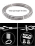 33ft/10M 1/8" Stainless Steel Coated Cable Wire Rope Kit, 4pcs Crimping Sleeves 1/8, 4pcs Wire Rope Thimble 1/8, 4pcs Wire Rope Clamp 1/8,for Garden Wire, Hanging Wire Cable, Cable Railing