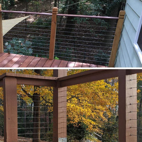 12 Pack Handed Thread Swage Lag Screws Left & Right for Wood Post of 1/8"Cable Railing Kit, Decking Railing Hardware T316 Marine Grade Stainless Steel