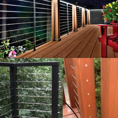 Stemball Swages Threaded Stud Paired Fixed Ends, Cable Tensioner Ends for 1/8 Cable Railing T316 Marine Grade Stainless Steel - 62 Pack