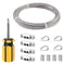 33ft/10M 1/8" Stainless Steel Coated Cable Wire Rope Kit, 4pcs Crimping Sleeves 1/8, 4pcs Wire Rope Thimble 1/8, 4pcs Wire Rope Clamp 1/8,for Garden Wire, Hanging Wire Cable, Cable Railing
