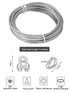1/4" 17ft/5M Stainless Steel Wire Rope Kit, Heavy Duty Aircraft Cable with Clip Clamp Thimbles for Outdoor Fence/DIY Balustrade/Pulley/Light Hanging