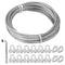 1/4" 17ft/5M Stainless Steel Wire Rope Kit, Heavy Duty Aircraft Cable with Clip Clamp Thimbles for Outdoor Fence/DIY Balustrade/Pulley/Light Hanging