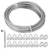 1/4" 17ft/5M Stainless Steel Wire Rope Kit, Heavy Duty Aircraft Cable with Clip Clamp Thimbles for Outdoor Fence/DIY Balustrade/Pulley/Light Hanging