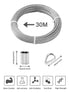 1/8" 100ft/30M Stainless Steel Wire Rope Kit with Wire Rope Thimble, Crimping Sleeves for Garden Wire, Fence Cable/Cable Decking Railing/Light Hanging