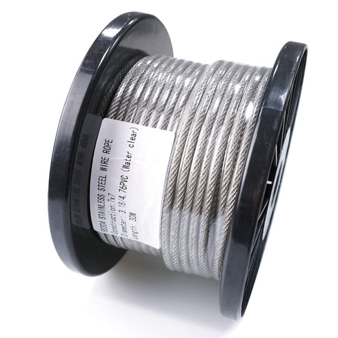 100ft Stainless Steel Wire Rope Aircraft Cable PVC Coated by-1/8-Inch Thru 3/16-Inch & Cable Railing Kit 2PACK